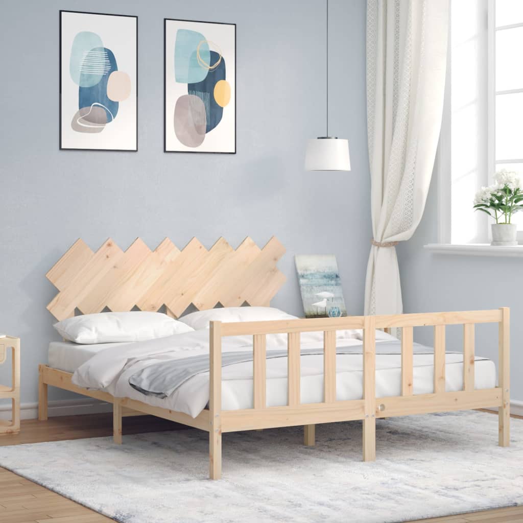 Bed Frame Without Mattress Solid Wood Pine
