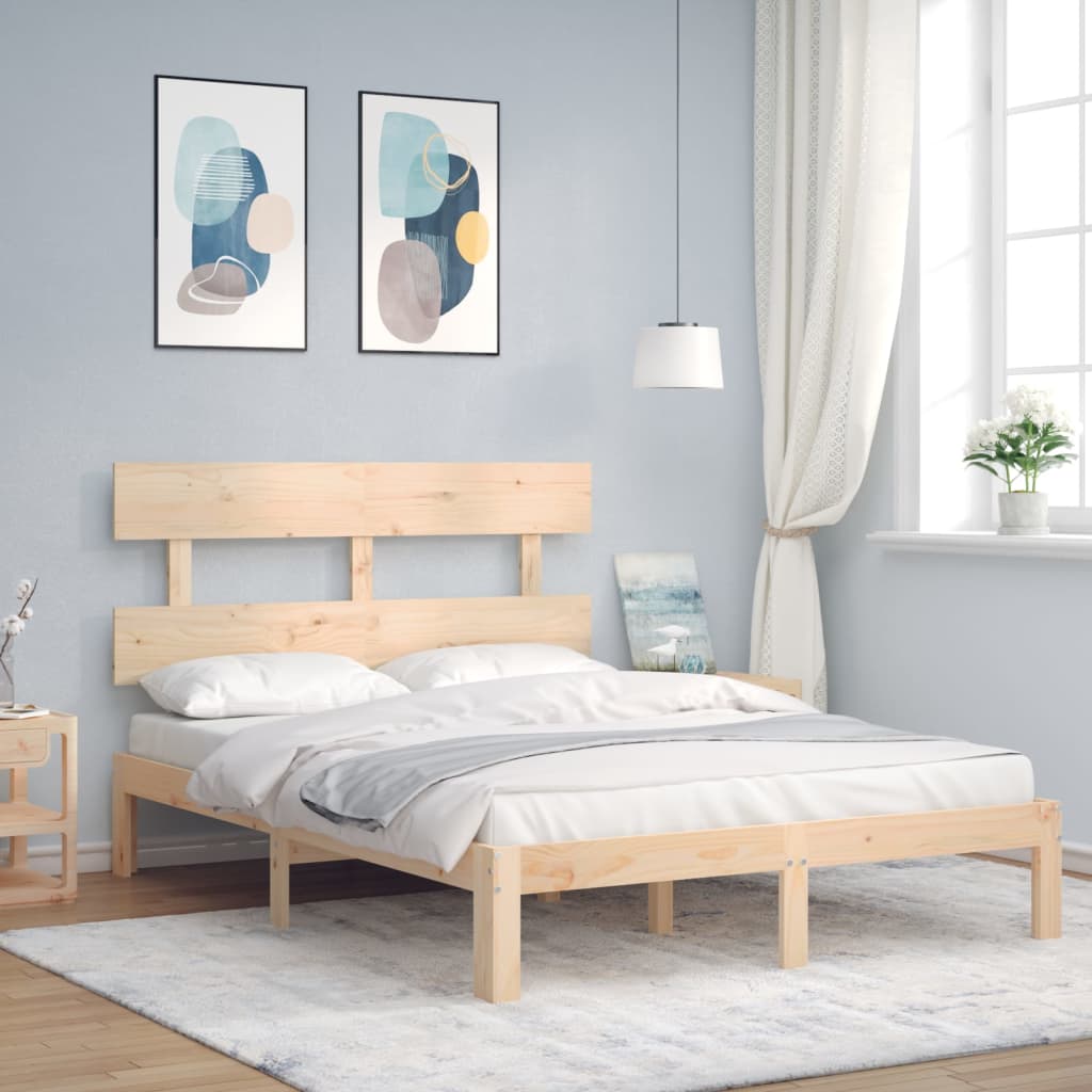 Bed Frame Without Mattress Solid Wood Pine