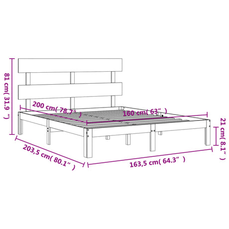 Bed Frame Without Mattress Solid Wood Pine