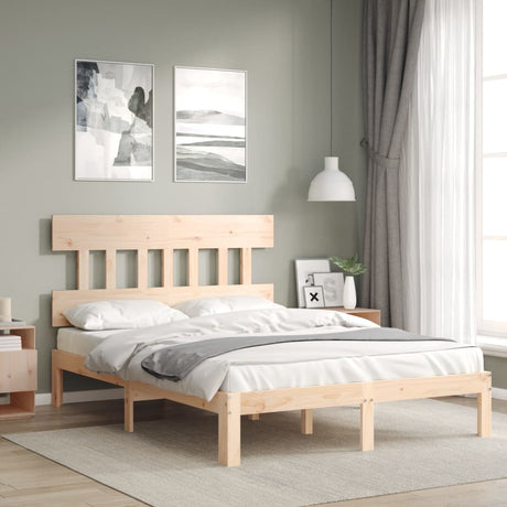 Bed Frame Without Mattress Double Solid Wood Pine