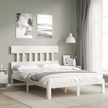 Bed Frame Without Mattress Double Solid Wood Pine