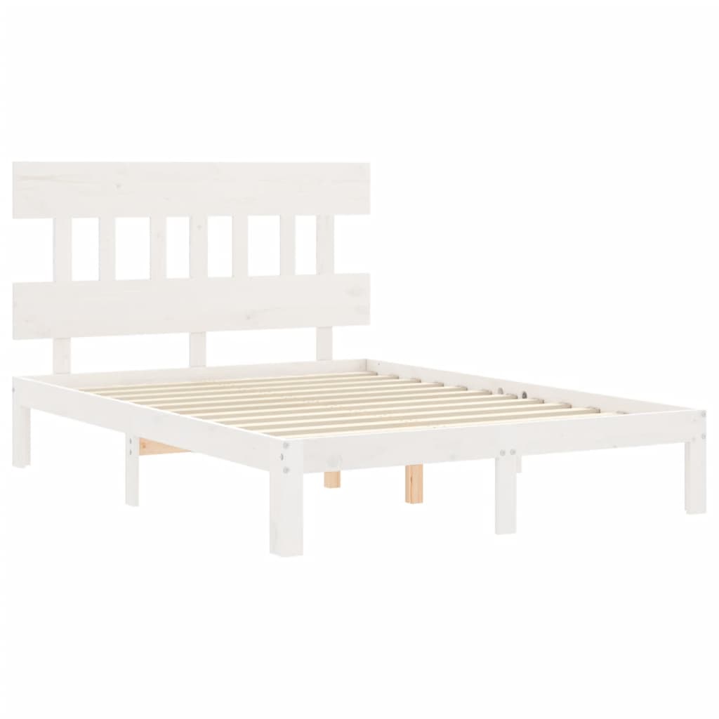 Bed Frame without Mattress White 120x200 cm Solid Wood Pine