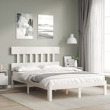 Bed Frame without Mattress White 120x200 cm Solid Wood Pine