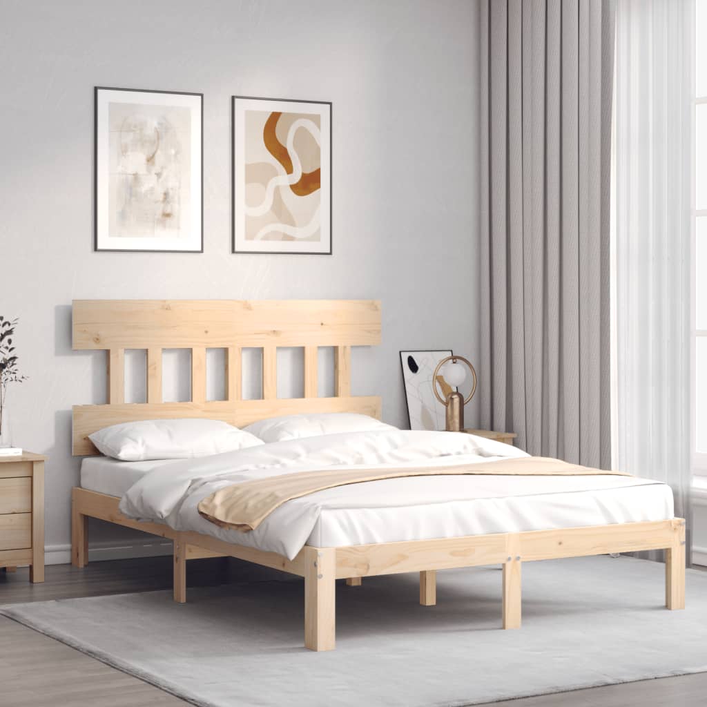 Bed Frame without Mattress 140x200 cm Solid Wood Pine