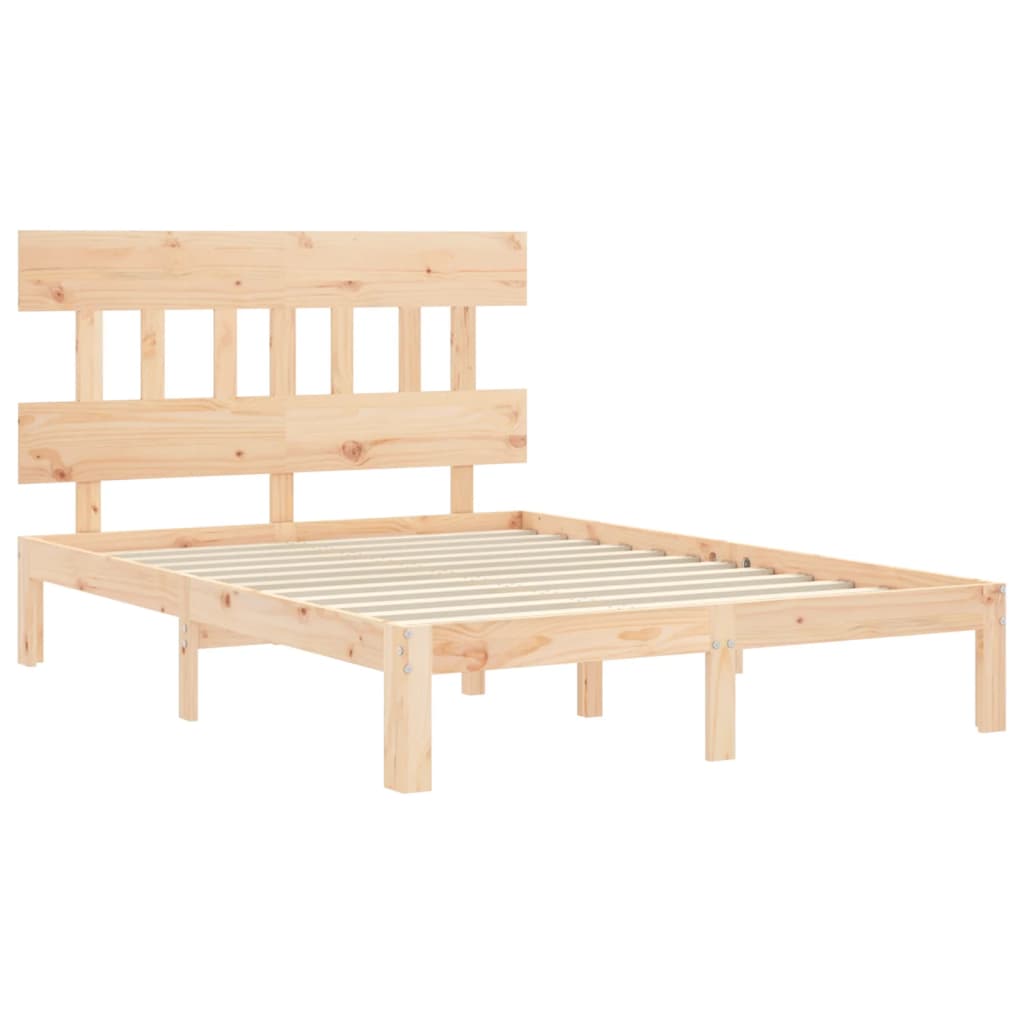 Bed Frame without Mattress 140x200 cm Solid Wood Pine