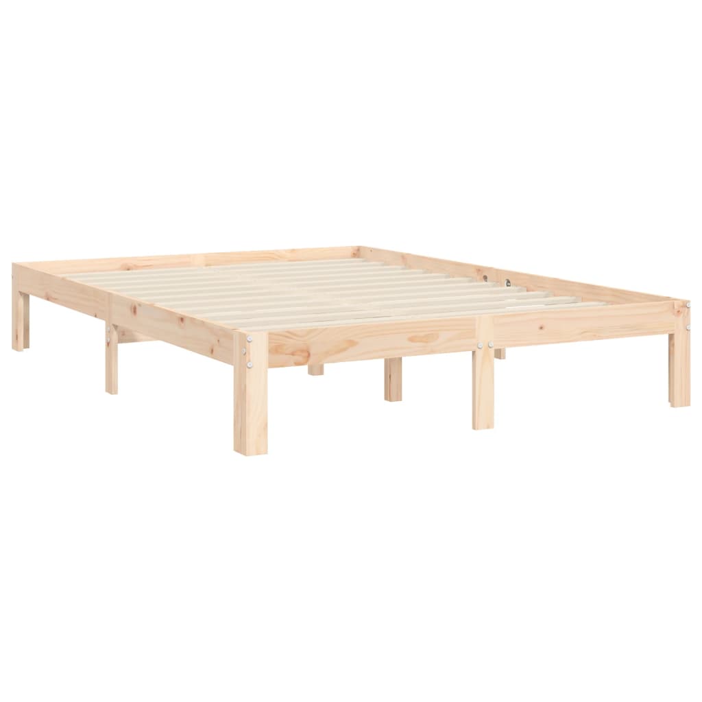 Bed Frame without Mattress 140x200 cm Solid Wood Pine
