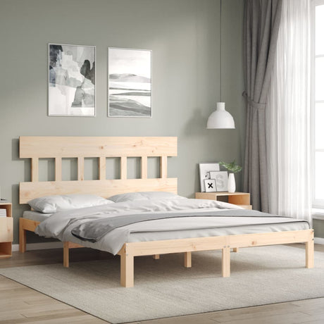 Bed Frame Without Mattress Double Solid Wood Pine