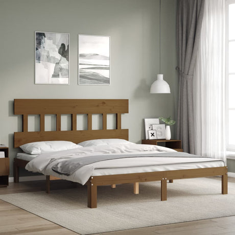 Bed Frame Without Mattress Double Solid Wood Pine
