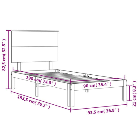 Bed Frame Without Mattress Single Solid Wood Pine