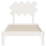 Bed Frame without Mattress White Single Solid Wood Pine