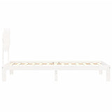 Bed Frame without Mattress White Single Solid Wood Pine