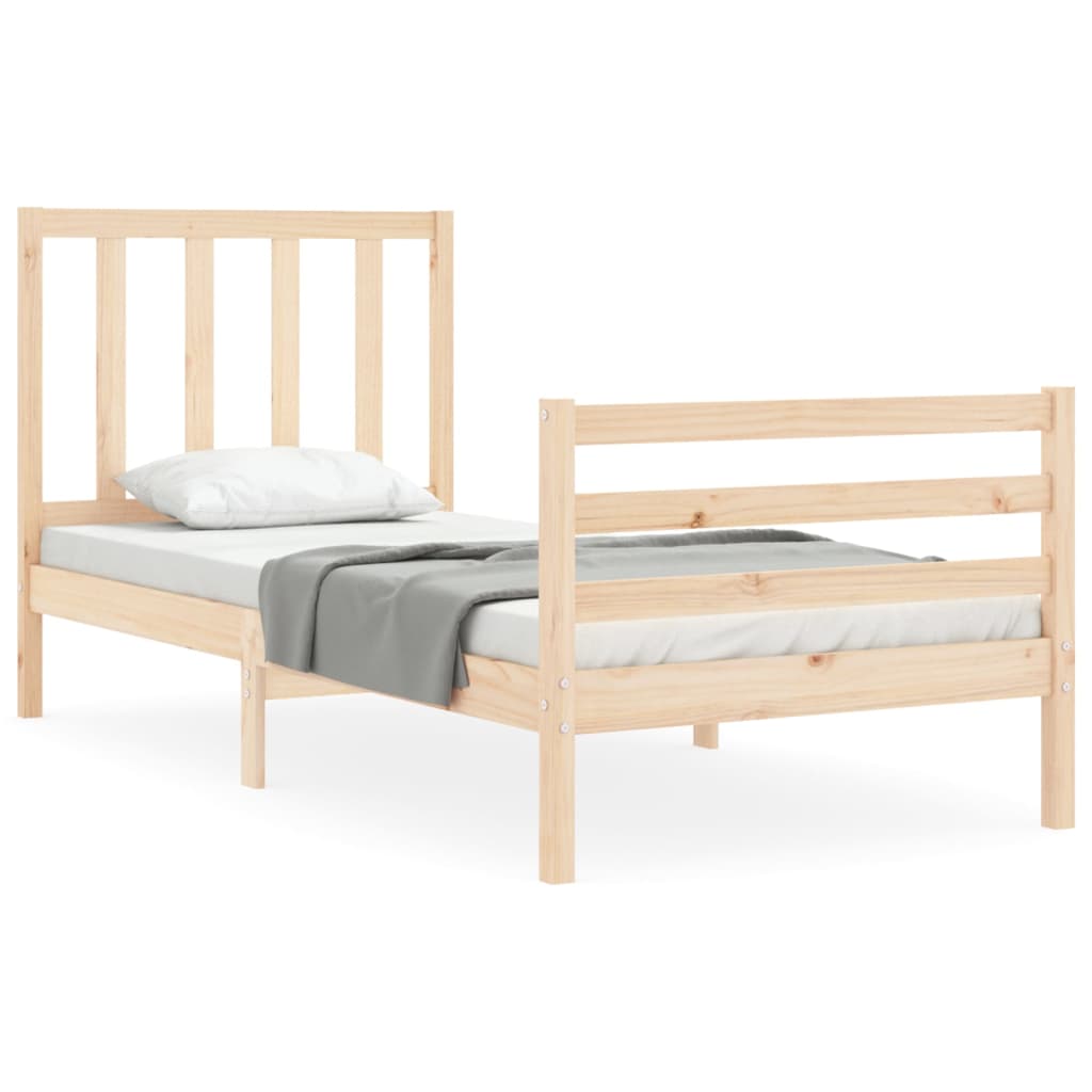 Bed Frame without Mattress 100x200 cm Solid Wood Pine