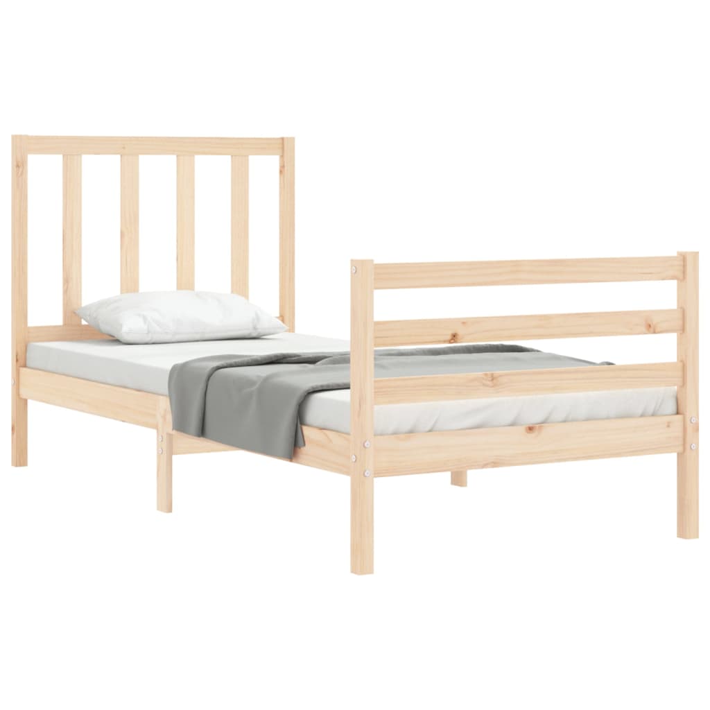 Bed Frame without Mattress 100x200 cm Solid Wood Pine