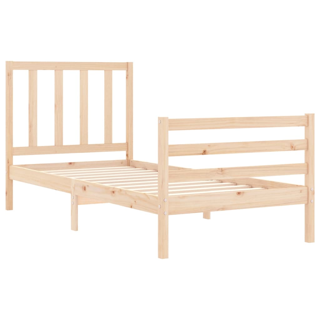Bed Frame without Mattress 100x200 cm Solid Wood Pine