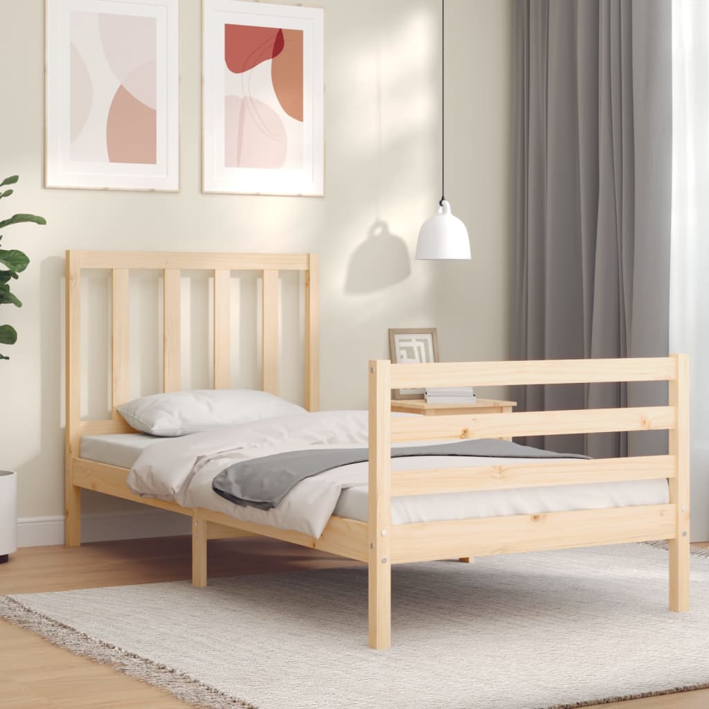 Bed Frame without Mattress 100x200 cm Solid Wood Pine