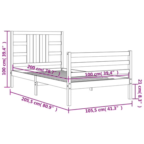 Bed Frame Without Mattress Solid Wood Pine