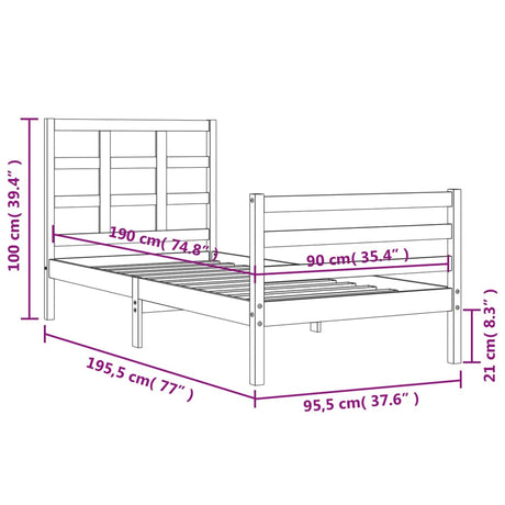Bed Frame Without Mattress Single Solid Wood