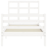 Bed Frame without Mattress White Single Solid Wood