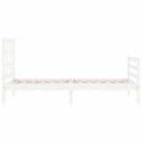 Bed Frame without Mattress White Single Solid Wood