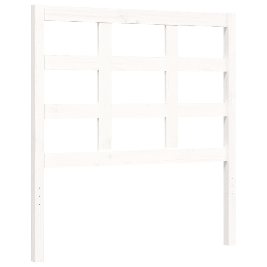 Bed Frame without Mattress White Single Solid Wood