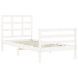 Bed Frame without Mattress White 90x200 cm Solid Wood