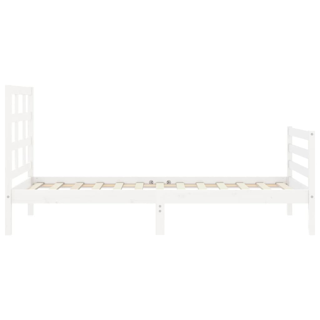 Bed Frame without Mattress White 100x200 cm Solid Wood