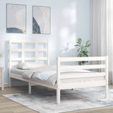 Bed Frame without Mattress White 100x200 cm Solid Wood