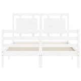 Bed Frame without Mattress White 140x190 cm Solid Wood