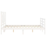 Bed Frame without Mattress White 140x190 cm Solid Wood