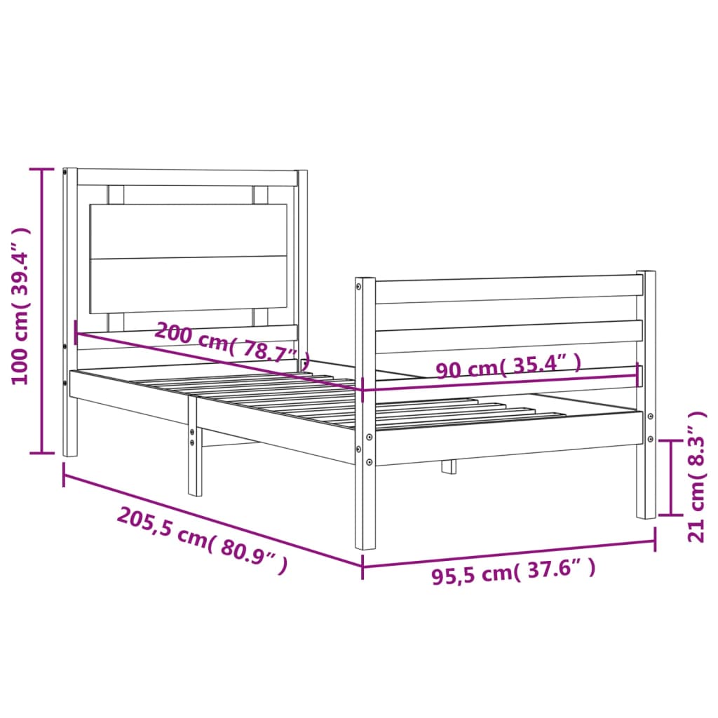 Bed Frame Without Mattress Solid Wood