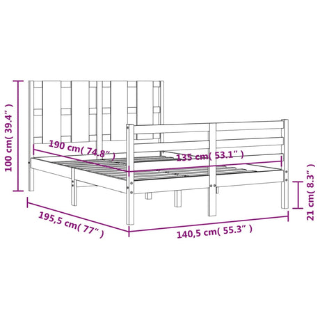 Bed Frame Without Mattress Double Solid Wood