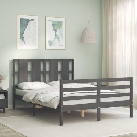 Bed Frame Without Mattress Double Solid Wood