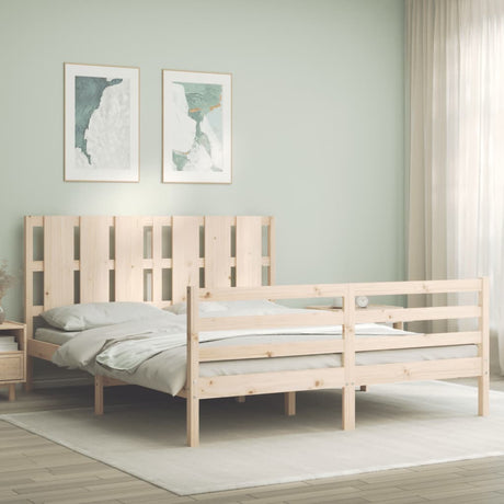 Bed Frame Without Mattress Double Solid Wood