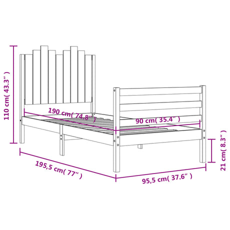 Bed Frame Without Mattress Single Solid Wood