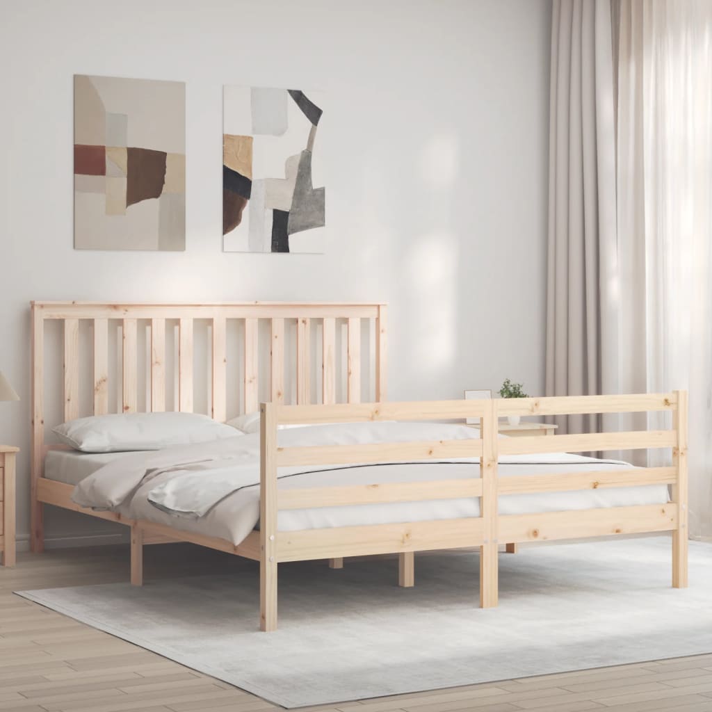 Bed Frame Without Mattress Small Double Solid Wood