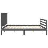 Bed Frame without Mattress Grey 200x200 cm Solid Wood