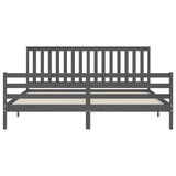 Bed Frame without Mattress Grey 200x200 cm Solid Wood