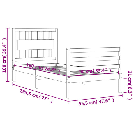 Bed Frame Without Mattress Single Solid Wood