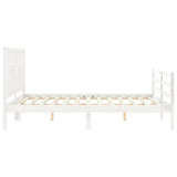 Bed Frame without Mattress White King Size Solid Wood