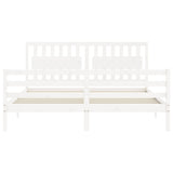 Bed Frame without Mattress White Super King Size Solid Wood
