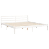 Bed Frame without Mattress White Super King Size Solid Wood