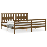 Bed Frame without Mattress Honey Brown 200x200 cm Solid Wood
