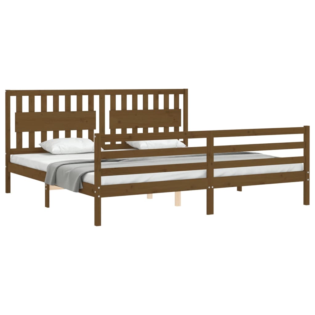 Bed Frame without Mattress Honey Brown 200x200 cm Solid Wood