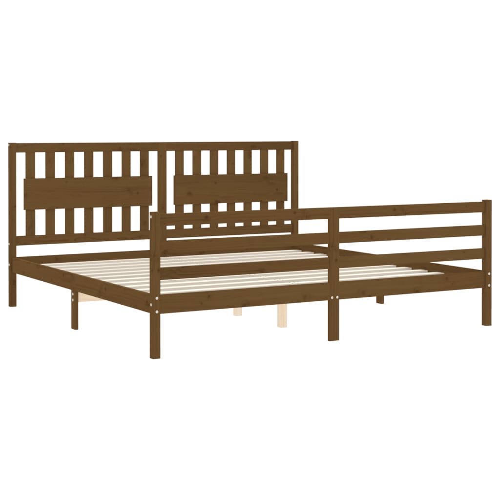 Bed Frame without Mattress Honey Brown 200x200 cm Solid Wood