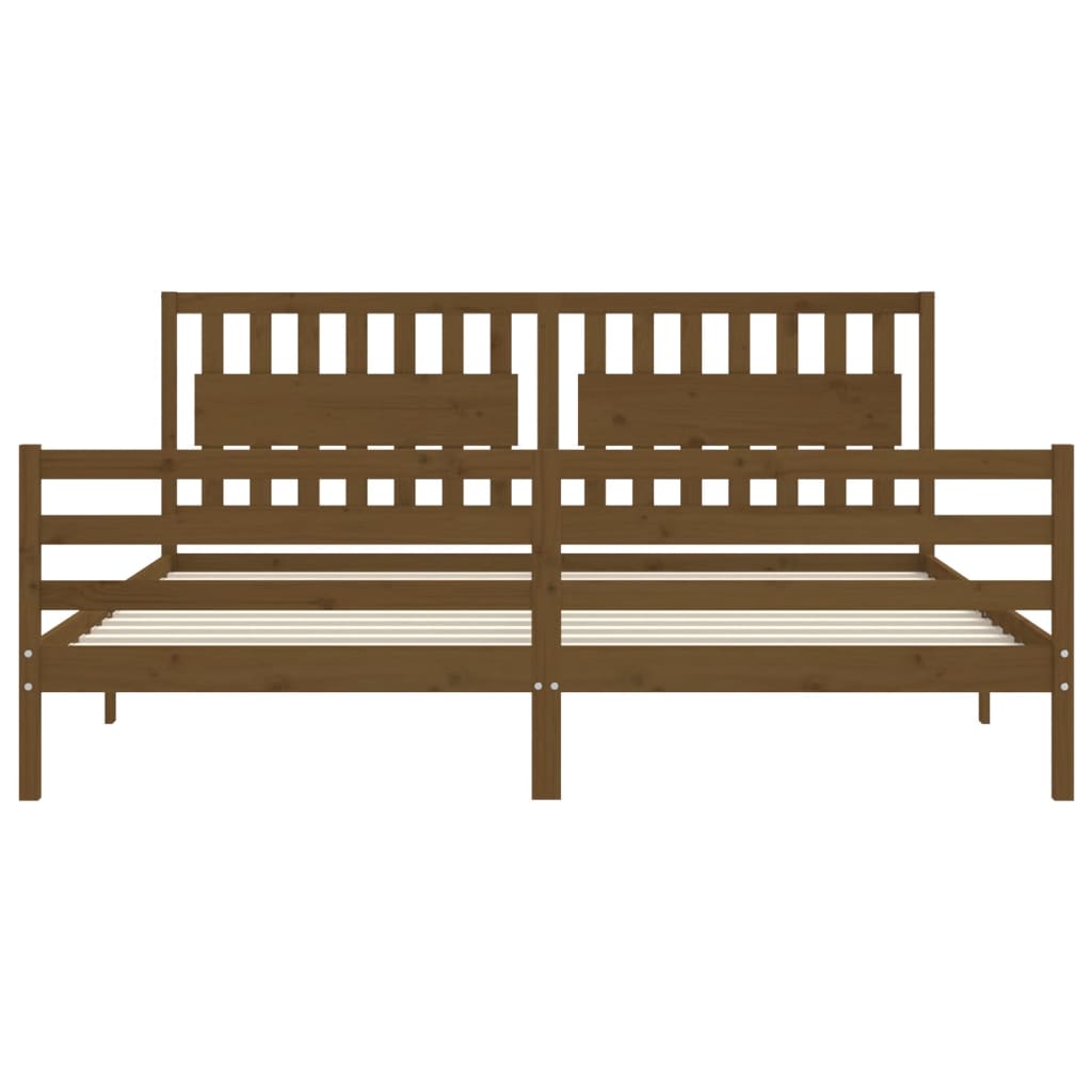 Bed Frame without Mattress Honey Brown 200x200 cm Solid Wood