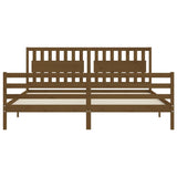 Bed Frame without Mattress Honey Brown 200x200 cm Solid Wood