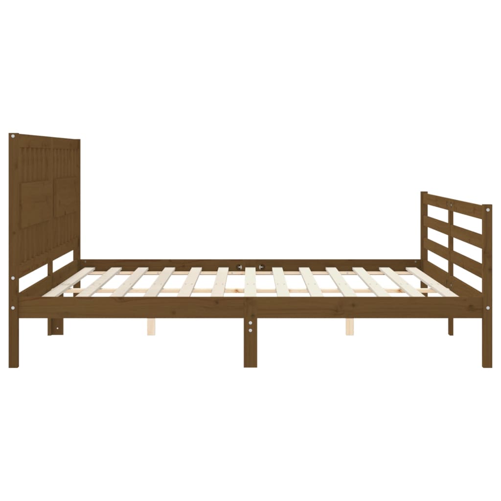 Bed Frame without Mattress Honey Brown 200x200 cm Solid Wood