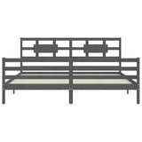 Bed Frame without Mattress Grey 200x200 cm Solid Wood