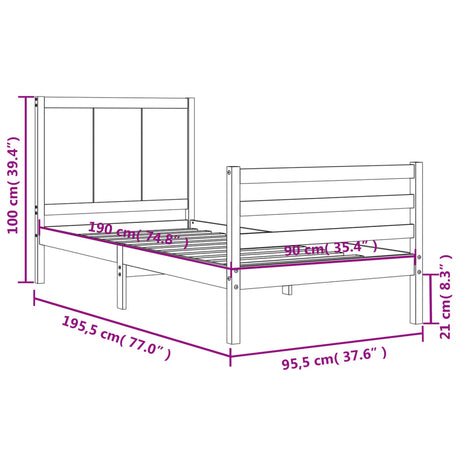 Bed Frame Without Mattress Single Solid Wood