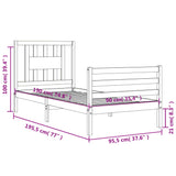 Bed Frame Without Mattress Single Solid Wood